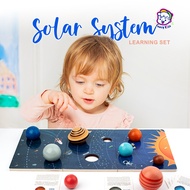Wooden Solar System Puzzle Board Solar System Toy Montessori Planet Model for Kids STEM Space Learni