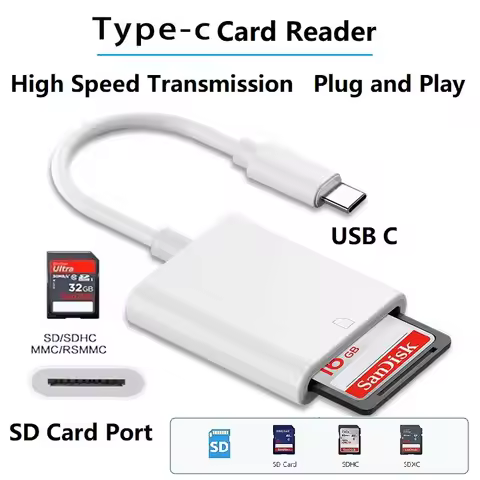 Lightning to SD Card Reader for iPhone Type C SD Memory Card Reader Adapter for Samsung VIVO Xiaomi 