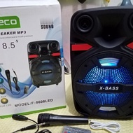 SPEAKER WIRELESS BLUETOOTH 85 INCH FLECO F-8608 BONUS MIC KARAOKE SUPER BASS SPEAKER KARAOKE F-8608