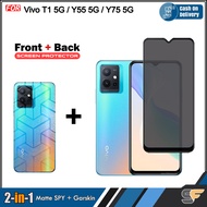 Paket 2in1 Anti Gores Spy Dan Garskin Vivo S1 Pro Vivo S12 5G Vivo T1 5G Vivo T1 Pro Vivo U10 Vivo