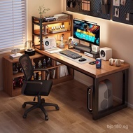 Integrated Gaming Desk with Bookshelf l Corner Desk Tabletop Office Desk Computer Desk Workbench Hom