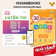 Combo of 2 B1 VSTEP exam preparation books with 4 skills and 30 writing exam questions B1, B2 VSTEP