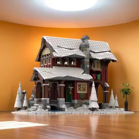 1487 Pcs Winter Village Cider Mill Christmas Custom MOC diy Education Model Building Blocks Birthday