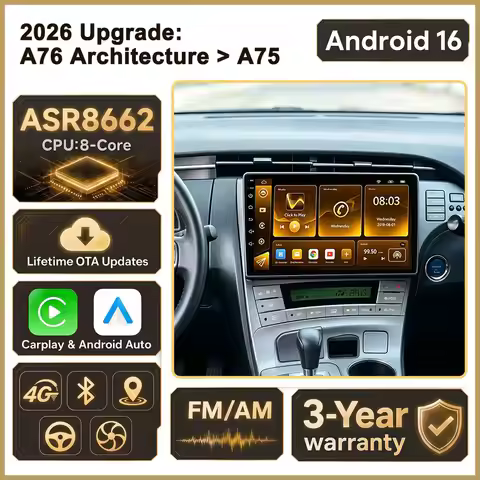 Cortex-A76 Octa-Core Android 16 For Toyota Prius 3 XW30 2009 - 2015 Car Radio GPS Multimedia Player