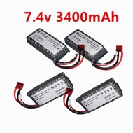 7.4V 3400mAh battery For Wltoys 144001 12428 12423 car 7.4v 2s lipo battery T Plug for Wltoys 104001