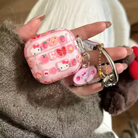 Sanrio Hello Kitty Cute Earphone Case For Airpods 4 1 2 3 Pro 2 3 Wireless Bluetooth Headset Protect