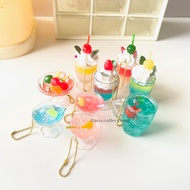 GANTUNGAN [HARU] Miniature Beverages Keychain Mini Fish Tank Cute Cool & Unique Keychain Cute Gemoy 