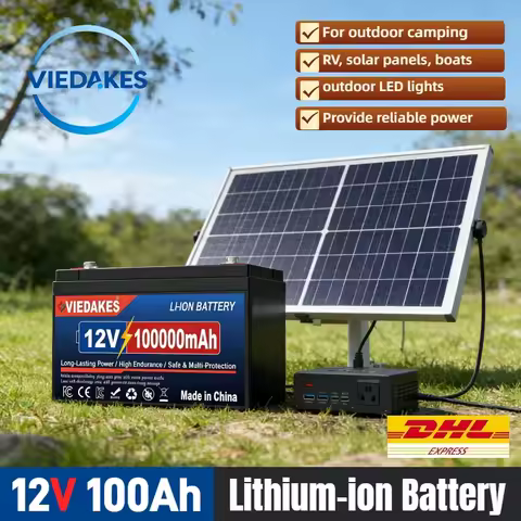 12v lifepo4 battery 100Ah Rechargeable Lithium Battery - BMS Protected for Solar RV Camping Emergenc