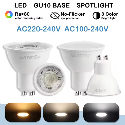 3pcs No Fliker GU10 Spotlights 5W 6W 7W 8W 9W LED Bulb GU10 AC 120V 220V Replace 50w halogen lamp fo