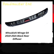 Mitsubishi Mirage G4 2019-2021 Rear Bumper Diffuser (Black) w/ muffler design / Rear bumper lip diff