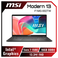 MSI Modern 13 F1MG-002TW 銀 微星高效輕薄筆電/Core 7-150U/16GB/1TB PCIe/13.3吋 FHD/W11/白色背光鍵盤+Copilot Key