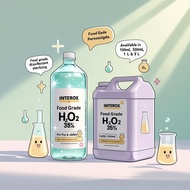 Food Grade Hydrogen Peroxide 35% – INTEROX® | Agen Pensterilan | Pengoksida [100mL / 500mL / 1L / 5L