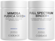 Codeage Gut & Immune Support Mimosa Pudica Seed + Binder Bundle - Herbal Cleanse - Molybdenum - Bent