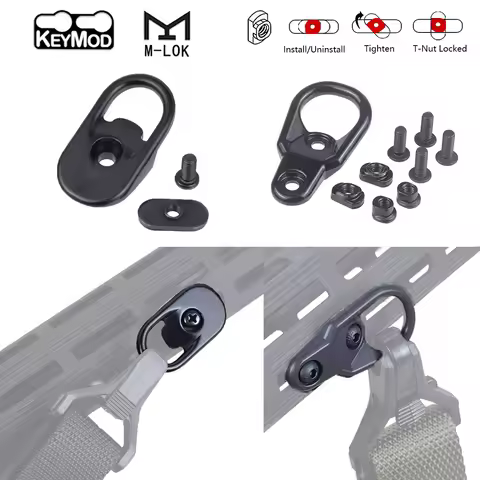 Tactical MLOK Sling Mount KeyMod Sling Swivel 10pcs M4 Screws and Nuts M-LOK KeyMod System Hunting A