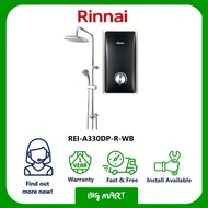 REI-A330DP-R-WB  Rinnai Instant Water Heater with Rainshower  and DC Pump -  PIANO BLACK
