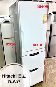 HITACHI __ 二手電器 傢俬 )) 三門款 _ 二手雪櫃 冰箱 // 可用信用卡 180CM高 // 可自動出冰