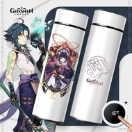 COOL Genshin Impact Thermos Cup Anime Bottle Double Layer 304 Stainless Steel 500ML Temperature Display Gift