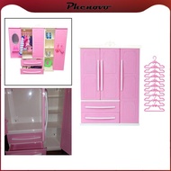 [Phenovo] Doll Closet Doll Clothes Organiser, Doll Armoire Clothes Storage for Doll Clothes