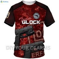 TACTICAL GLOCK SHIRT Full Sublimation 3D T-Shirt Summer Short Sleeve Tee