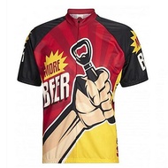 21Grams Men s Short Sleeve Cycling Jersey Red / Yellow Retro Oktoberfest Beer Bike Jersey Top Mounta