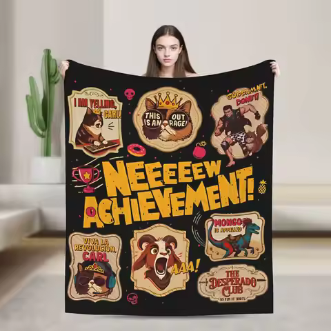 New Achievement Fleece Blankets Dungeon Crawler Carl Novelty Throw Blanket for Sofa Bedding Lounge 1