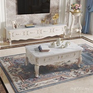 Simple TV Cabinet Solid Wood Small Apartment Bedroom Modern Combination Coffee Table Light Luxury TV