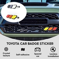 Car Front Hood Grill Emblem Tri-color 3 Grille Badge Emblem For Toyota Tacoma 4Runner Tundra Rav4 Hi