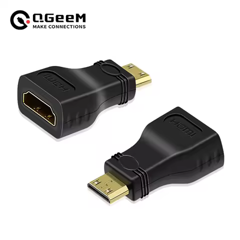 QGeeM MINI HDMI MALE TO HDMI A FEMALE ADAPTER converter HDMI to MINI HDMI Adatper 1080 P 2K 4K FOR M
