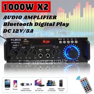 Amplifier BT-198B Pro DC12V/5A Bluetooth Power Audio Ampli Full Bass Audio Amplifier Speaker FM Ante