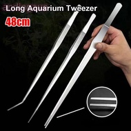 ANDIN 1Pcs Water Grass Clip, Stainless Steel Long Tong Aquarium Tweezer,  48cm Fish Tank Cleaning To
