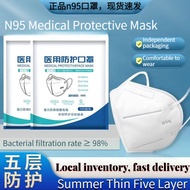 SG STOCK 100pcsn95 mask, independently packaged medical N95 protective mask, super protective mask五层防护医用n95口罩