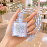 Apple 20W Charger Protective Case Light Blue Bow Protective Case