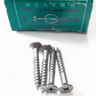 KAYU Chw WOOD SCREW 1INCH X 6 (+) / WOOD SCREW SCREW (A165)