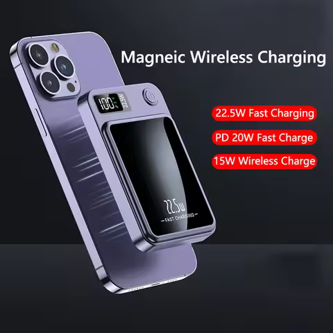 20000mAh Magnetic Power Bank PD20W Fast Charging Magsafe Powerbank Wireless Charger External Battery