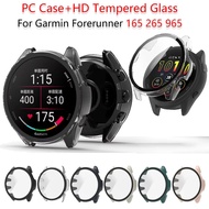 HD Tempered Glass+PC Case For Garmin Forerunner 165/ 965/ 265/255 Music Screen Protective Shell For 