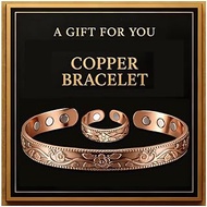 Flower Copper Bracelet for Women Men Copper Cuff Bracelet Pain Relief Therapy Gift for Dad Husband B