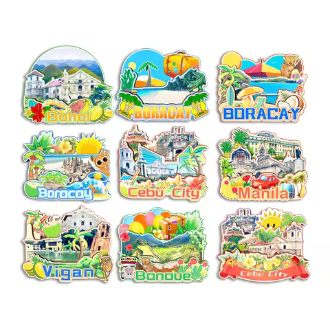 Boracay Bohol Cebu City Banaue Vigan Manila Philippines Fridge Magnet Travel Souvenir Gift Handmade 