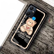 Softcase Glass Kaca  Infinix Smart 6 Plus [M346] Bear - Casing HP - kesing HP Infinix Smart 6 Plus -