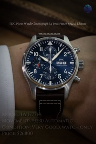 👑狀態佳午夜藍錶面IWC Pilot’s Chronograph 小王子特別版✅- IW377714🔥
二手中古 IWC Pilot’s Watch Chronograph ‘Le Petit Pri