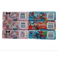 SANRIO calculator magnetic Pencil case + girl boy character / Sanrio calculator magnetic Pencil case