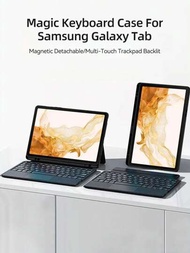 Teclado Mágico Para Samsung Tab S7 S7 Plus S8 S8 Plus A8 S9 S9 Plus S6 Lite S7 Fe Funda Con Teclado Inalámbrico Separable, Retroiluminación Y Panel Táctil Multitáctil