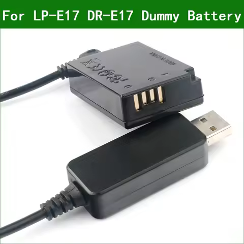 5V USB TO LP E17 LPE17 ACK-E17 DR-E17 Dummy Battery&DC Power Bank USB Cable for Canon EOS M3 M5 M6 M