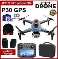Drone P30 GPS 8K Dual Camera 5G Laser Anti Tabrak 4.5inch Rc Screen Remote Control RC Toys Vs Drone