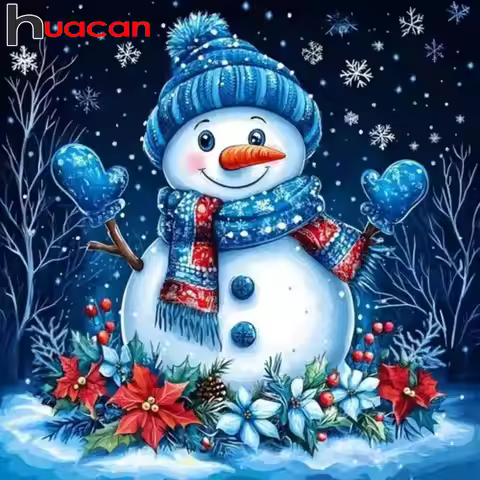 Huacan 5D Diamond Painting Christmas Snowman Handicrafts Diy Kit Embroidery Diamond Mosaic Paintings