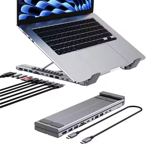 Universal Laptops Stand USB C HUB Laptop Docking Station Support for MacBook Pro/Air/Dell/HP/Surface