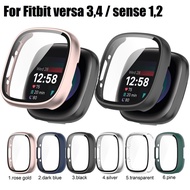PC Hard Full Covered Glass Case For Fitbit Versa 4 Case Fitbit Sense 2 Case Fitbit Versa 3 / Fitbit 