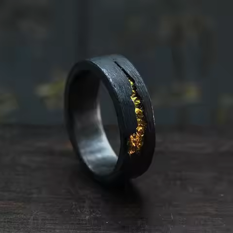 Forged Meteor Ring Shining Star Men'S Adjustable Rings Gothic Jewelry Couples Love And Deepspace Mer