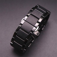 ▲ 22 มม. 24 มม. สายนาฬิกาเซรามิคสำหรับ Armani AR1451 AR1452 AR1400 AR1410 Band Men Matte Curved End 