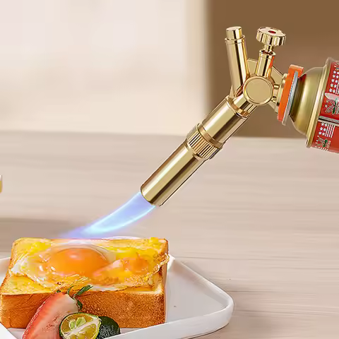 Butane Torch Brass with Adjustable Flame Kitchen Cooking Torch Blow Torch Lighter For Sous Vide Crem