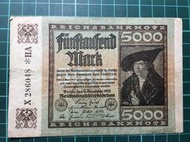 E415 ⋯⋯1922年德國5000馬克紙幣！